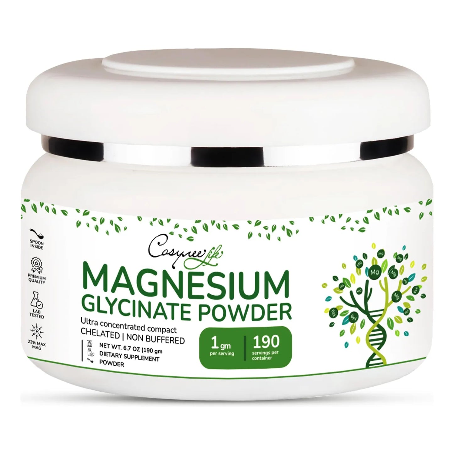 Polvo De Magnesio Glicinato 220 Mg Para Descanso Profundo Y Claridad Mental