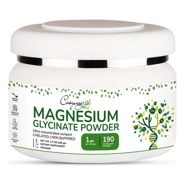 Polvo De Magnesio Glicinato 220 Mg Para Descanso Profundo Y Claridad Mental