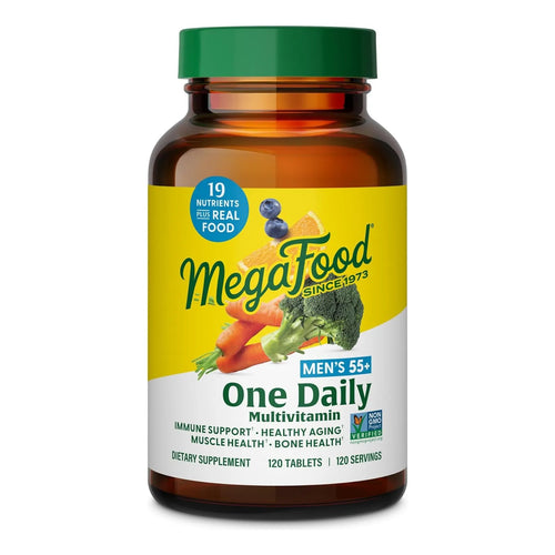 Multivitamínico Hombres 55+ Con Vitaminas B12 C D Zinc Selenio MegaFood 120 Tabletas
