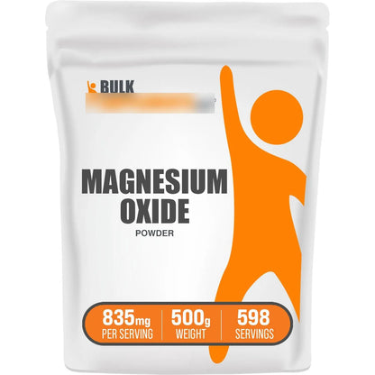 Polvo De Óxido De Magnesio 500 Mg Suplemento En Polvo Sin Gluten