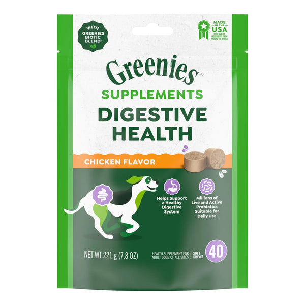 Probióticos Masticables Suaves Para Perros Sabor Pollo GREENIES 40 Unidades