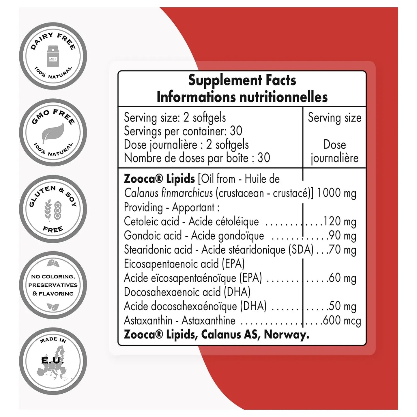Aceite De Plancton Ártico 1000 Mg Diario Nutrición Superior Con Omega 3 EPA DHA Y Astaxantina