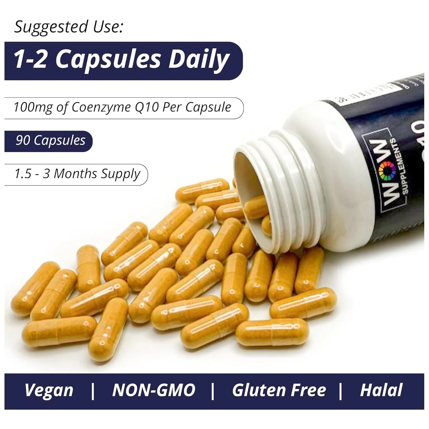 Coenzima Q10 100mg Con Baya De Espino Energía Y Salud Cardíaca 90 Cápsulas
