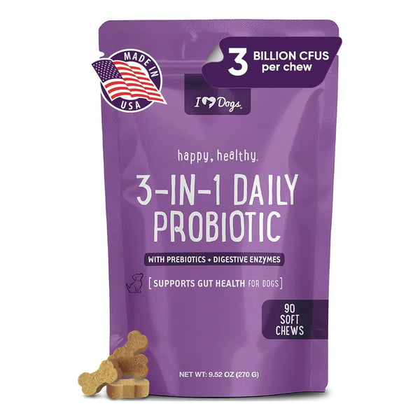 Probiótico 3 En 1 Para Perros Con Calabaza Mejora Digestión Y Salud Intestinal 90 Unidades