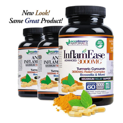 Capsulas InflamEase Alivio Inflamacion Diurno Nocturno 60 Vegano Sin Gluten