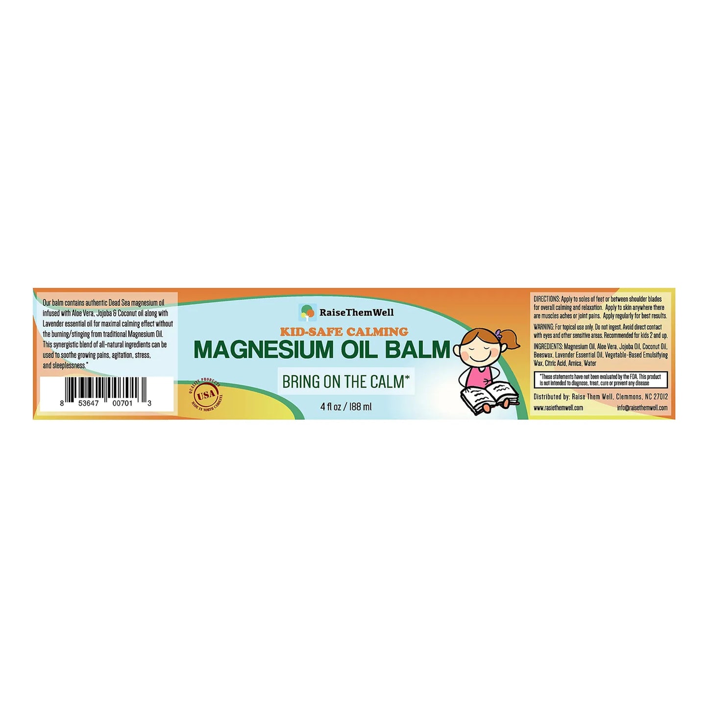 Bálsamo Calmante Aceite Magnesio Para Niños 118 Ml Suave Y Efectivo