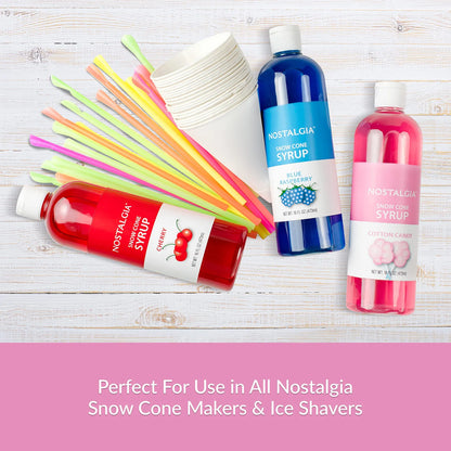 Kit Nostalgia Fiesta Conos Nieve Premium 20 Unidades Con Jarabes Y Cucharas