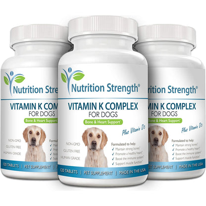 Vitamina K1 K2 Y D3 Para Perros Tabletas Masticables 120 Unidades