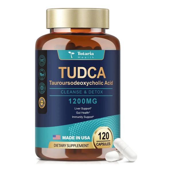 Cápsulas Tudca 1200 Mg Ácido Tauroursodesoxicólico 120 Unidades Suplemento Hepático Vegano