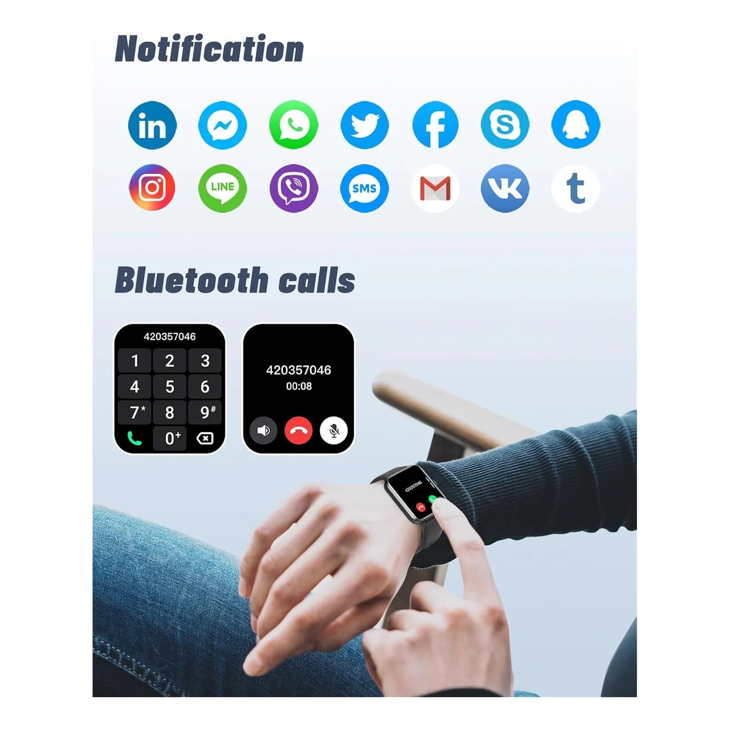 Reloj Inteligente GRV Monitorea Actividad Frecuencia Cardiaca Y Sueño Compatible Ios Y Android