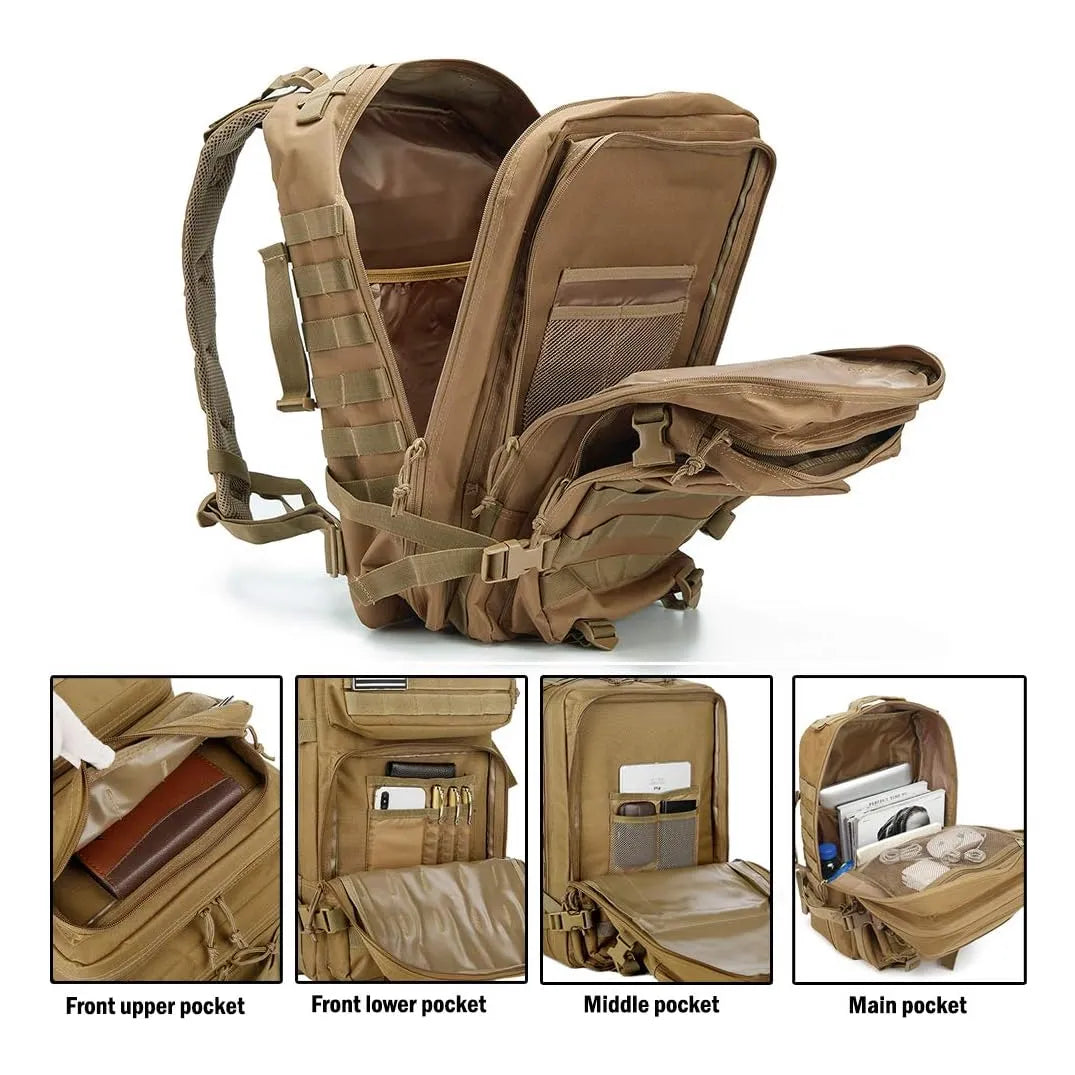 Mochila Táctica Militar QT&QY 45L Resistente Espaciosa y Versátil