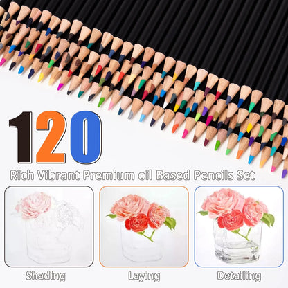 Juego De 120 Lapices De Colores Profesionales Núcleo Suave Ideal Para Artistas Y Adultos