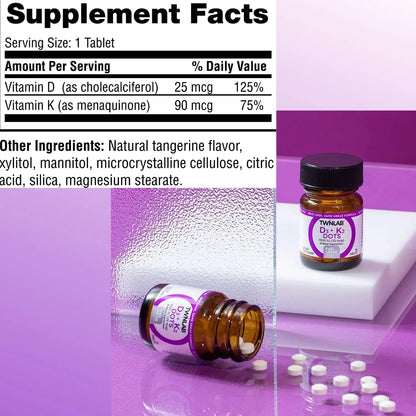 Vitamina D3 1000 Ui Y K2 Dots Paquete De Tres Frascos Twinlab Suplemento Para Huesos Corazón E Inmunidad