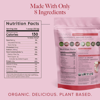 Proteína Vegana De Guisante En Polvo Sabor Fresa Orgánica 20g X 10 Sobres Keto Sin Gluten