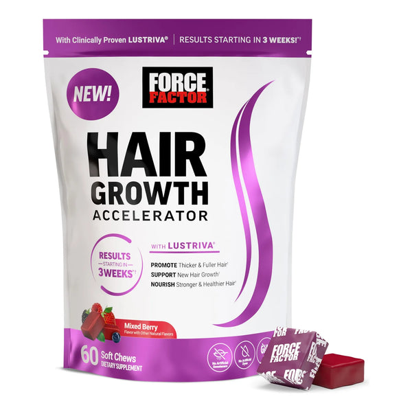 Acelerador De Crecimiento Cabello Masticables Suaves Lustriv Biotina Cabello Grueso Fuerte