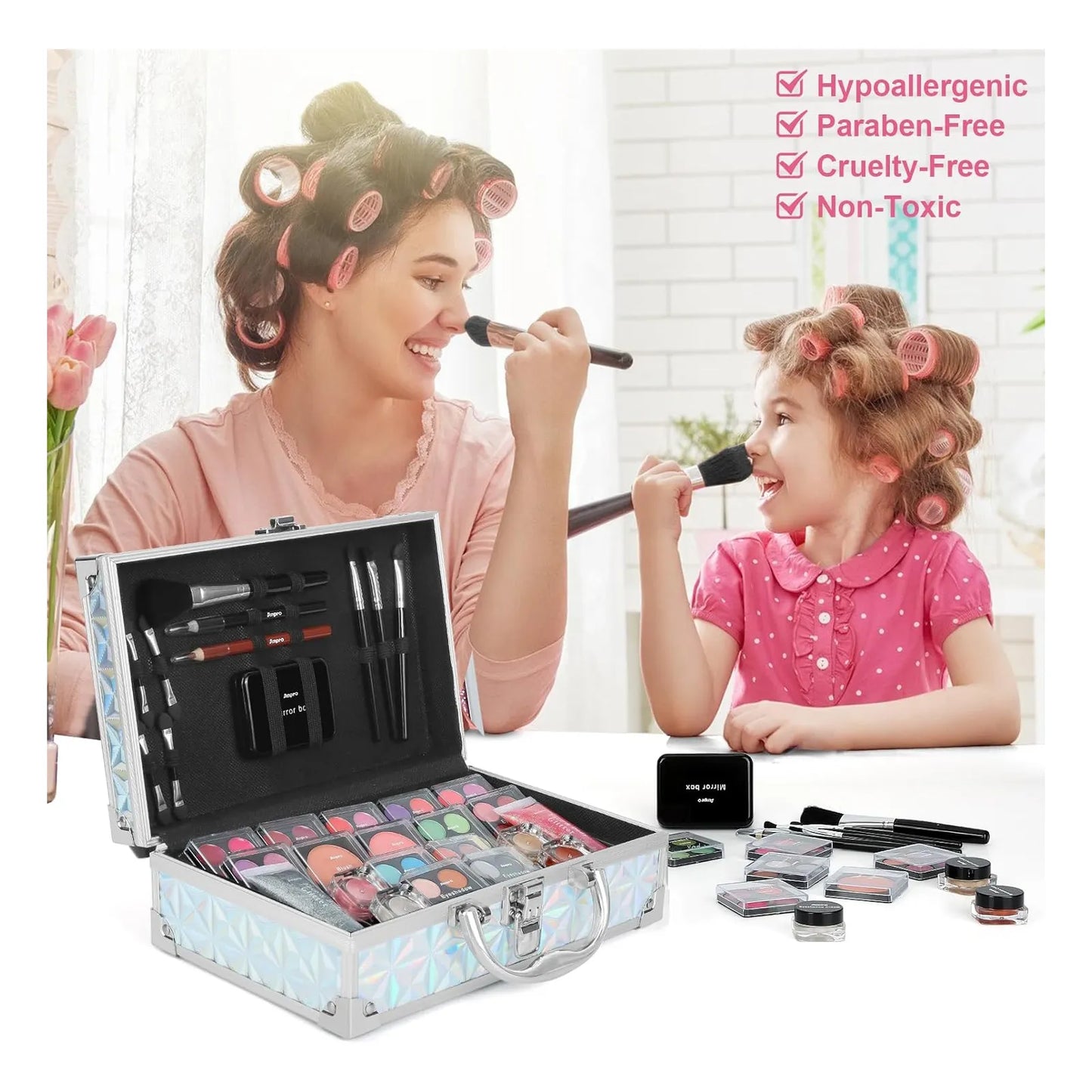 Estuche De Maquillaje Completo Con Brochas Y Lápices Labiales SOMOS IMPORTACIONES GOLD Kit Profesional