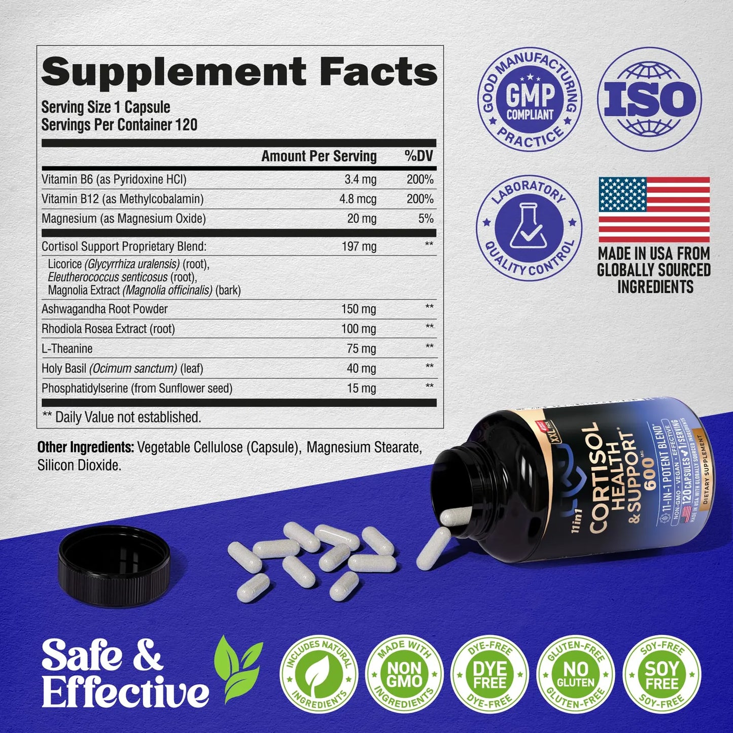 Suplemento De Cortisol Natural Para Mujeres Equilibrio Hormonal Con Ashwagandha Y Vitaminas