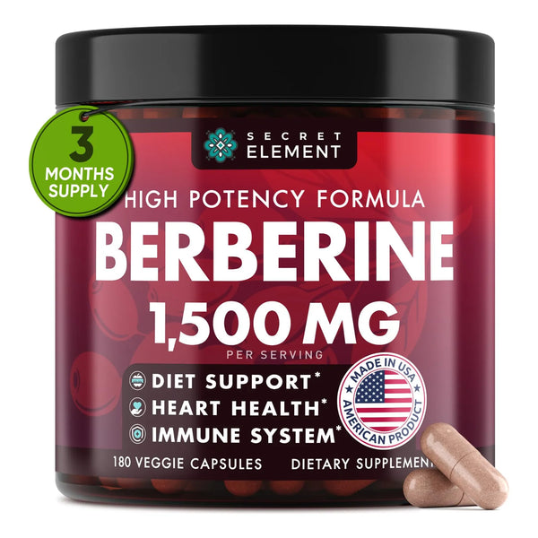 Berberina HCL 1500 Mg Capsulas Veganas Alta Potencia Con Raiz De Remolacha Y Bergamota