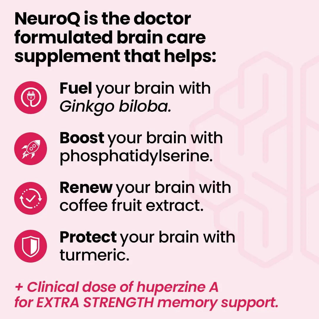 NeuroQ Memory Focus Extra Strength Suplemento Cognitivo Con Huperzina A Y Ginkgo