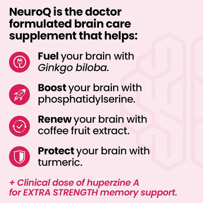 NeuroQ Memory Focus Extra Strength Suplemento Cognitivo Con Huperzina A Y Ginkgo