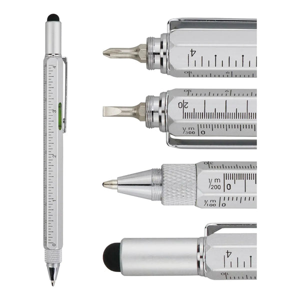 Bolígrafo Multifuncional 6 En 1 Con Destornillador Regla Y Nivel