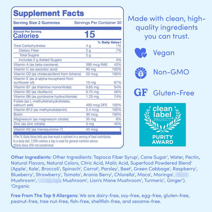 Multivitaminico Hombres Gomitas 13 Nutrientes Energia Concentracion Inmunidad