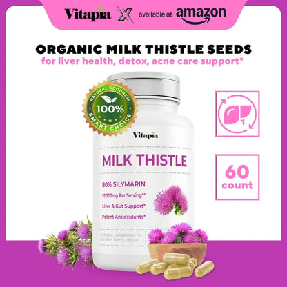 Suplemento Cardo Mariano 70 1 80 Silimarina Desintoxicacion Higado 60 Capsulas Veganas