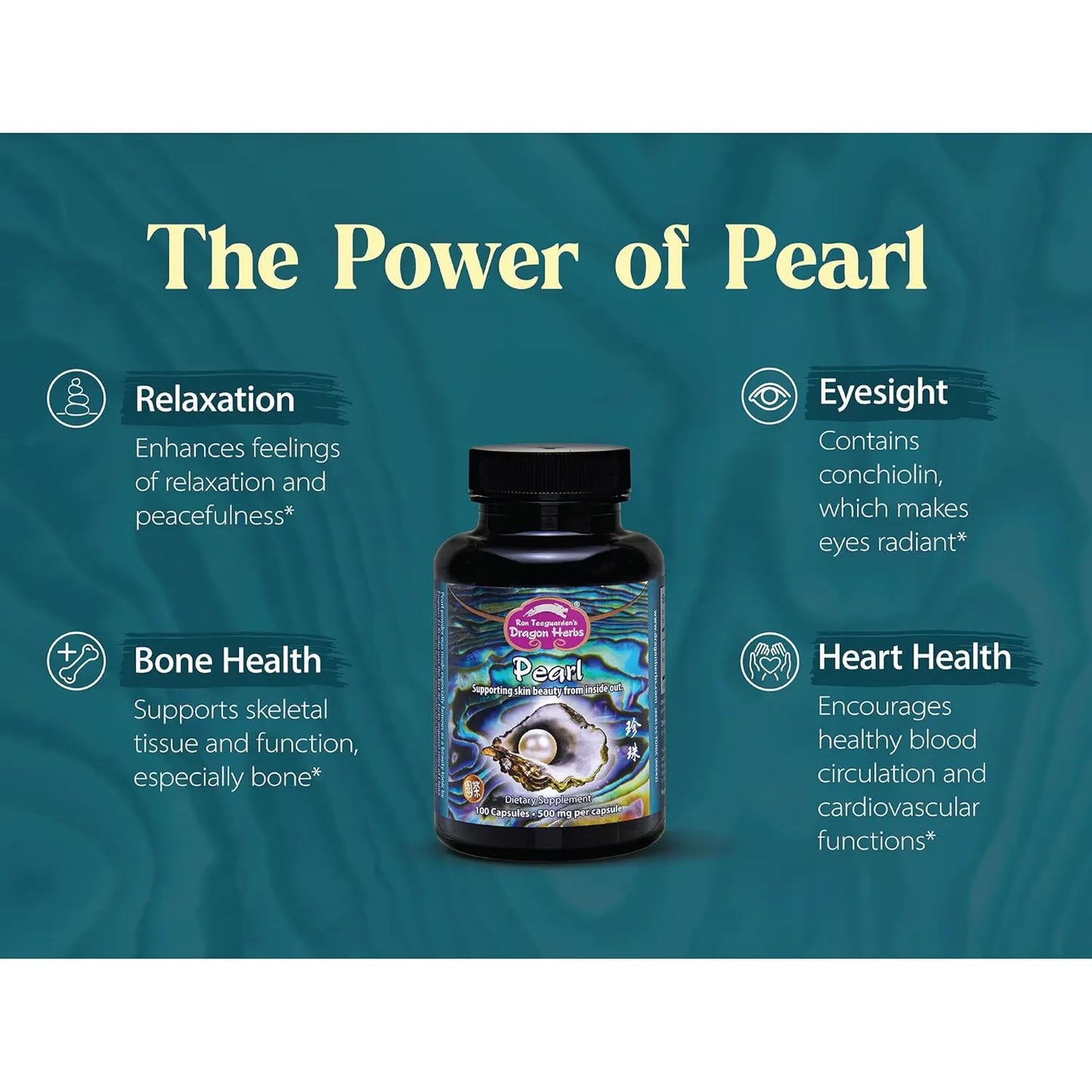 Capsulas De Perlas Polvo Puro Dragon Herbs Piel Radiante Bienestar Emocional