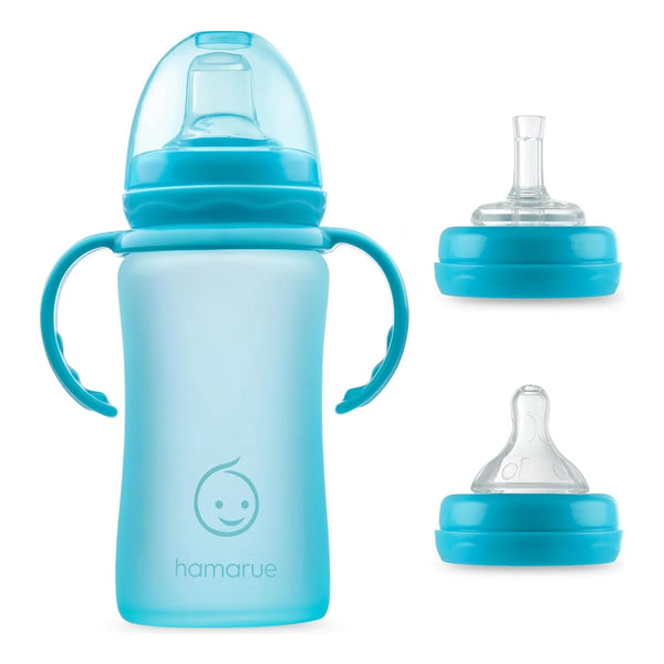 Vasos De Vidrio 3 En 1 Para Bebes Biberones Recubiertos Silicona Seguro Y Ecologico