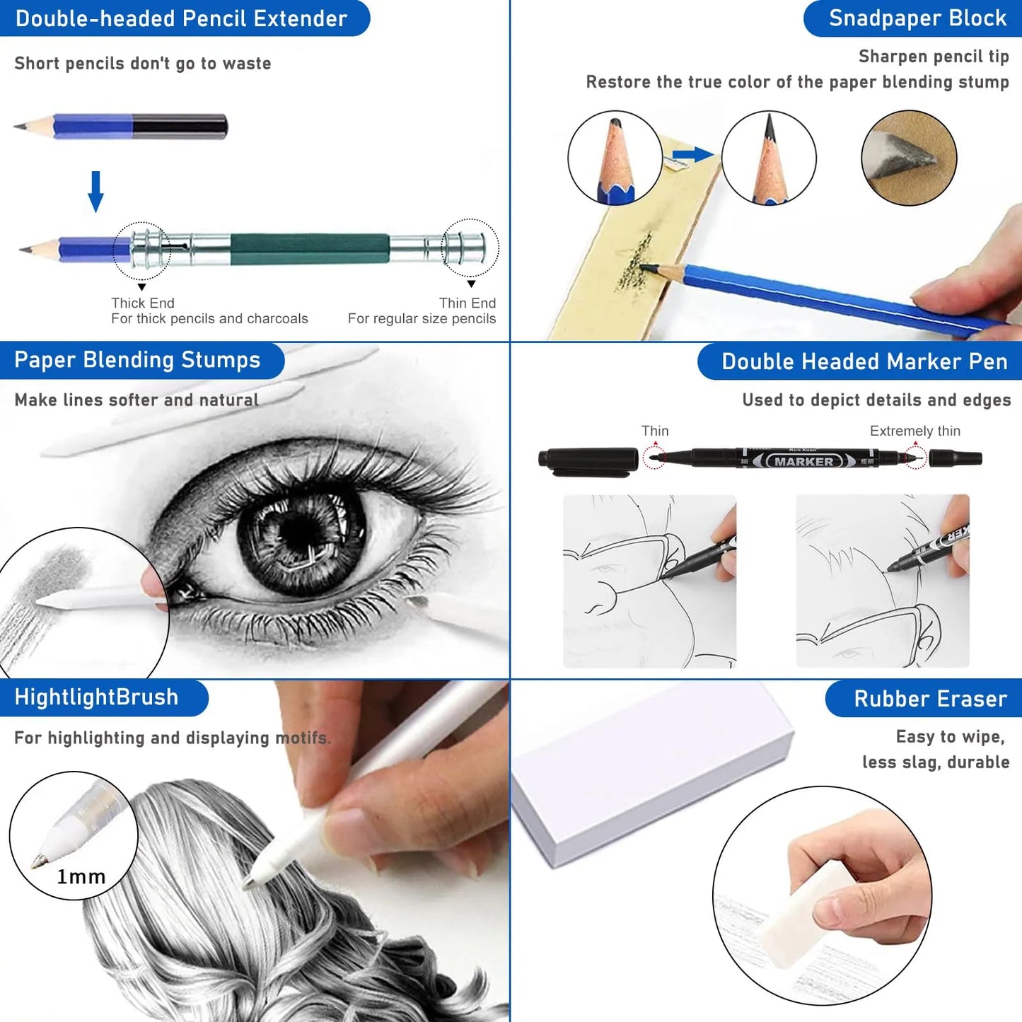 Kit Profesional 146 Lápices Grafito Acuarela Metálicos Dibujo Arte