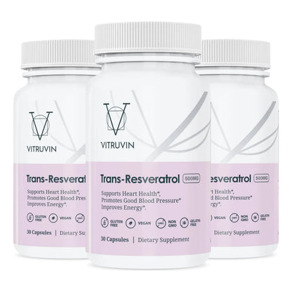 Trans-resveratrol 500 Mg Paquete De 3 Botellas Efecto Antiox