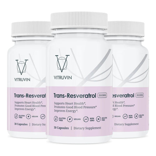 Trans-resveratrol 500 Mg Paquete De 3 Botellas Efecto Antiox