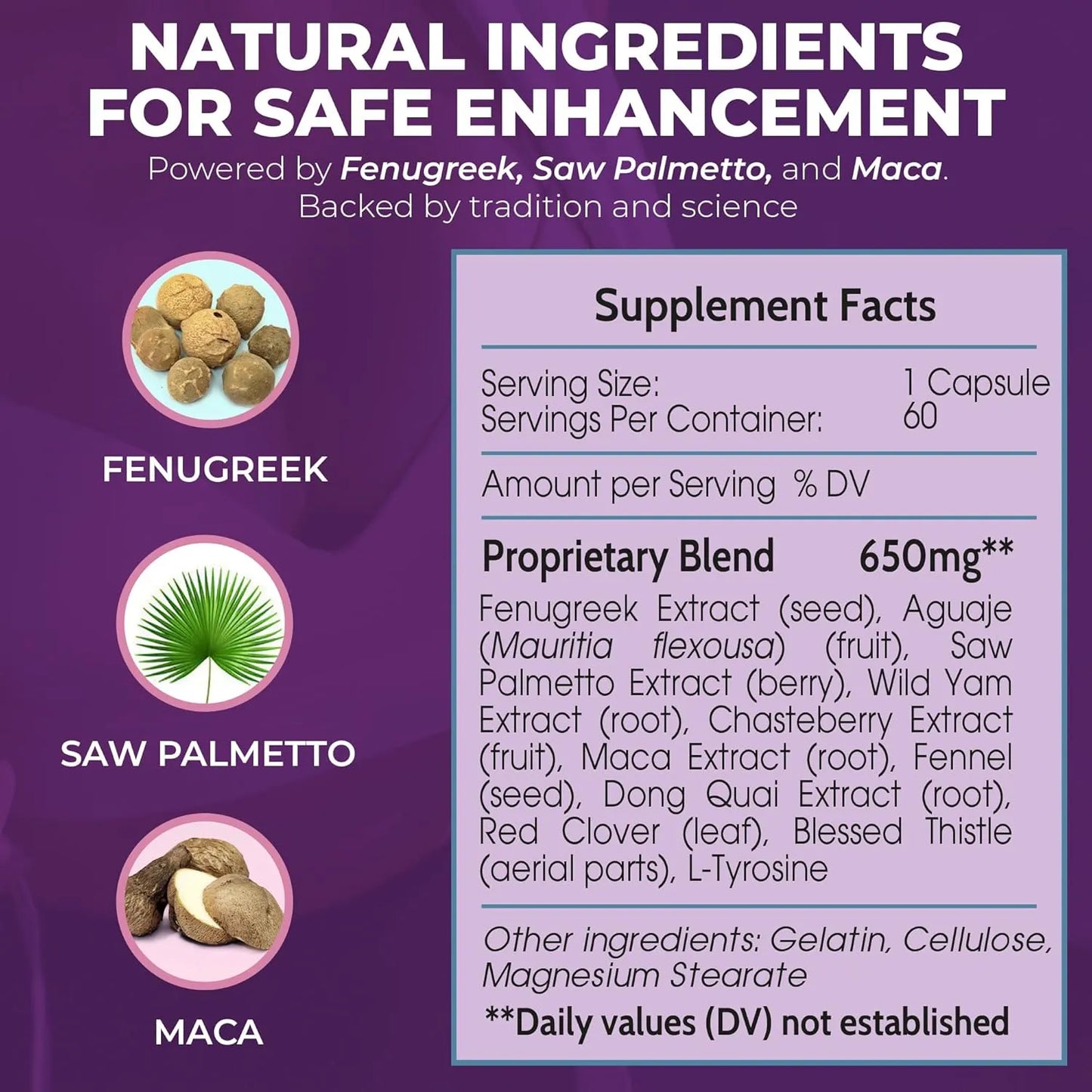Píldoras Busty Boost Aumento De Busto Natural 60 Cápsulas Fenogreco Y Maca