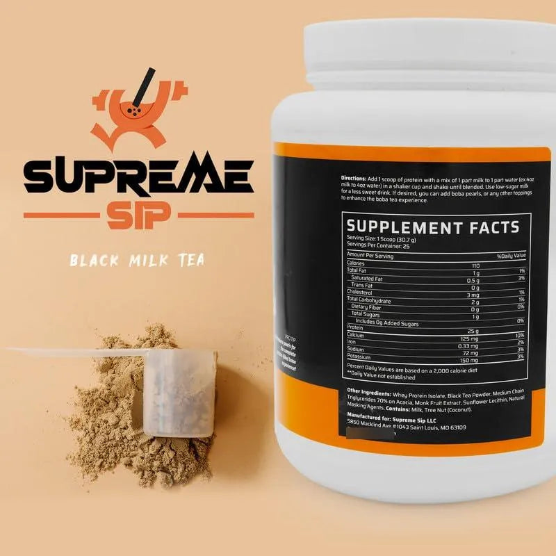 Proteína De Té Negro Boba Sabor Auténtico Whey Grass Fed 27 Oz