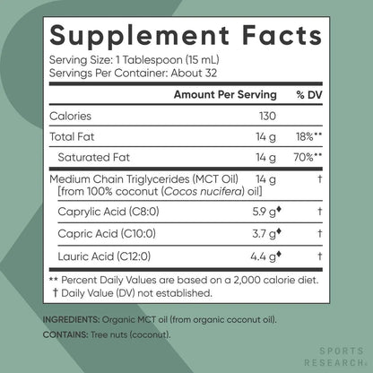 Aceite Mct Sports Research Orgánico Energía Natural 16oz - Imagen 5