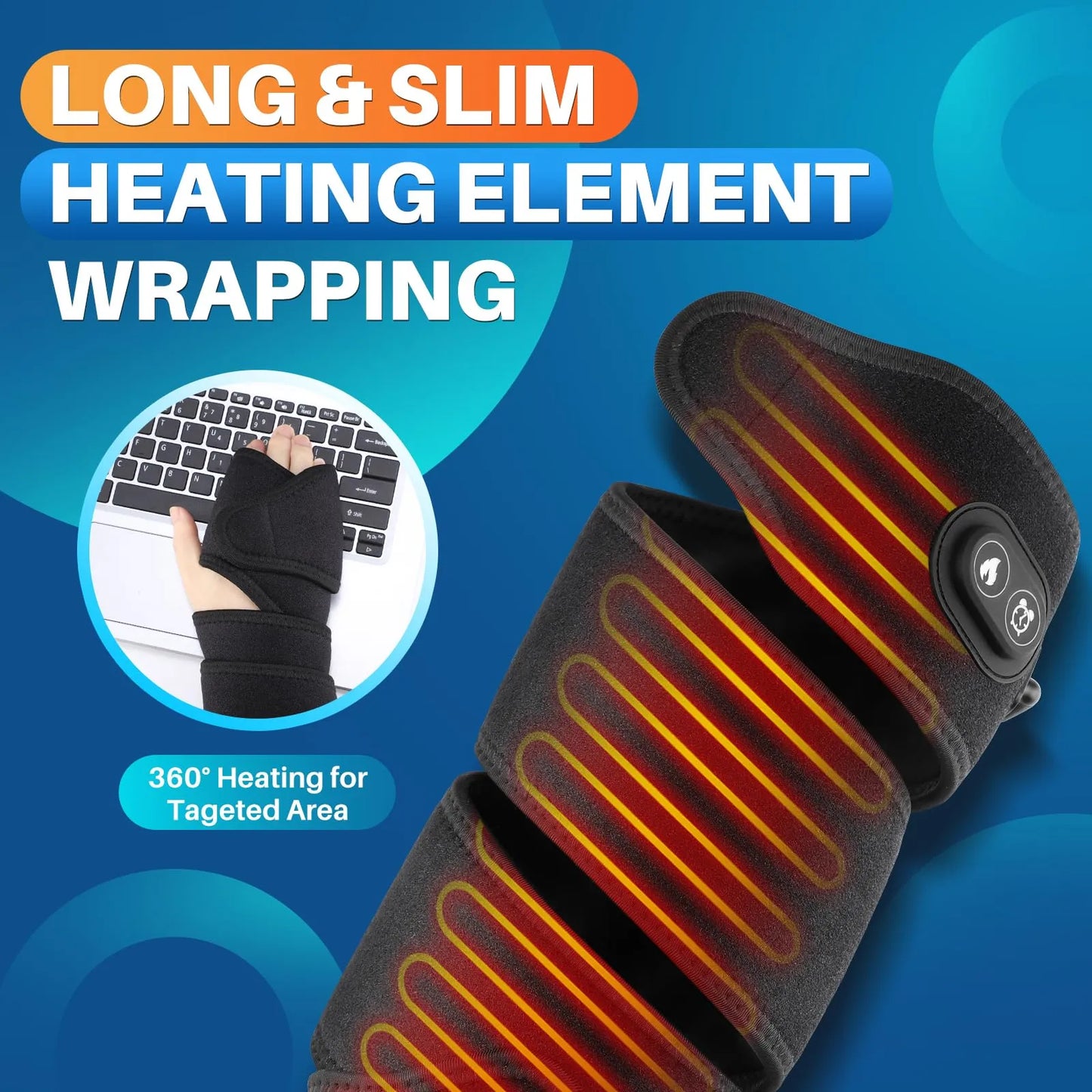 Almohadilla Termica Electrica Flexible Para Codo Muñeca Tobillo Rodilla Alivio Rapido