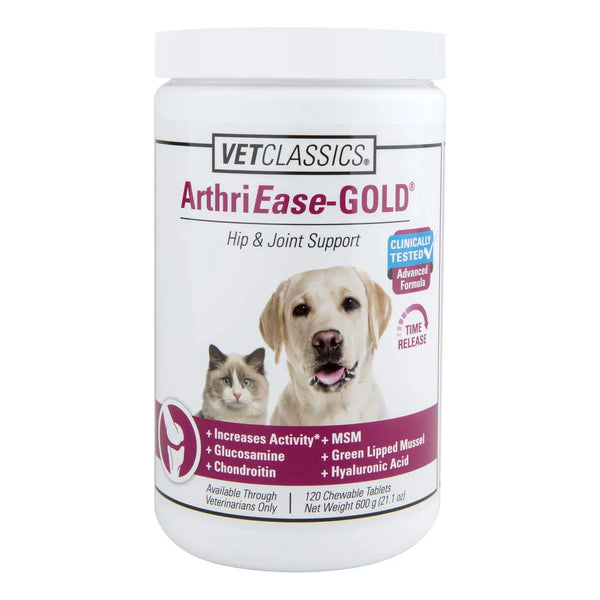 ArthriEase Gold Suplemento Para Articulaciones De Mascotas Alivia Dolor Y Rigidez 120 Tabletas