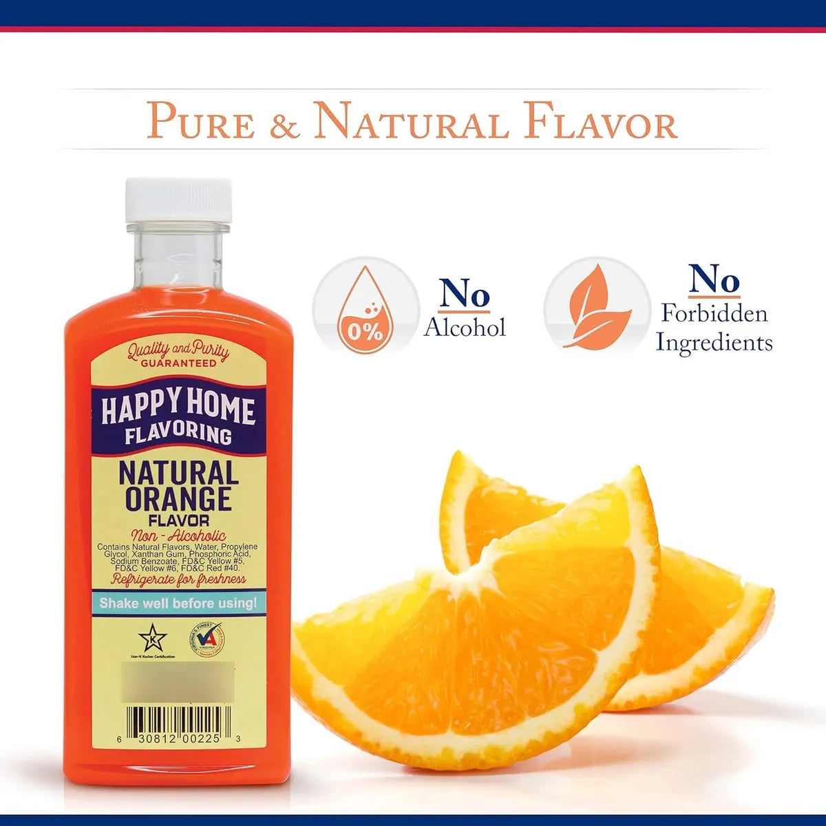 Happy Home Sabor Natural De Naranja Sin Alcohol 7 Onzas Para Cocinar Y Hornear