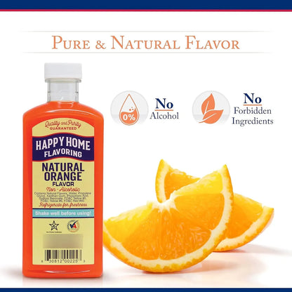 Happy Home Sabor Natural De Naranja Sin Alcohol 7 Onzas Para Cocinar Y Hornear