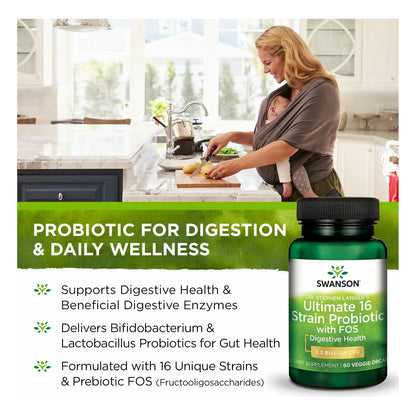 Probiótico Natural Con FOS Prebiótico 16 Cepas Apoyo Digestivo Dr Stephen Langer