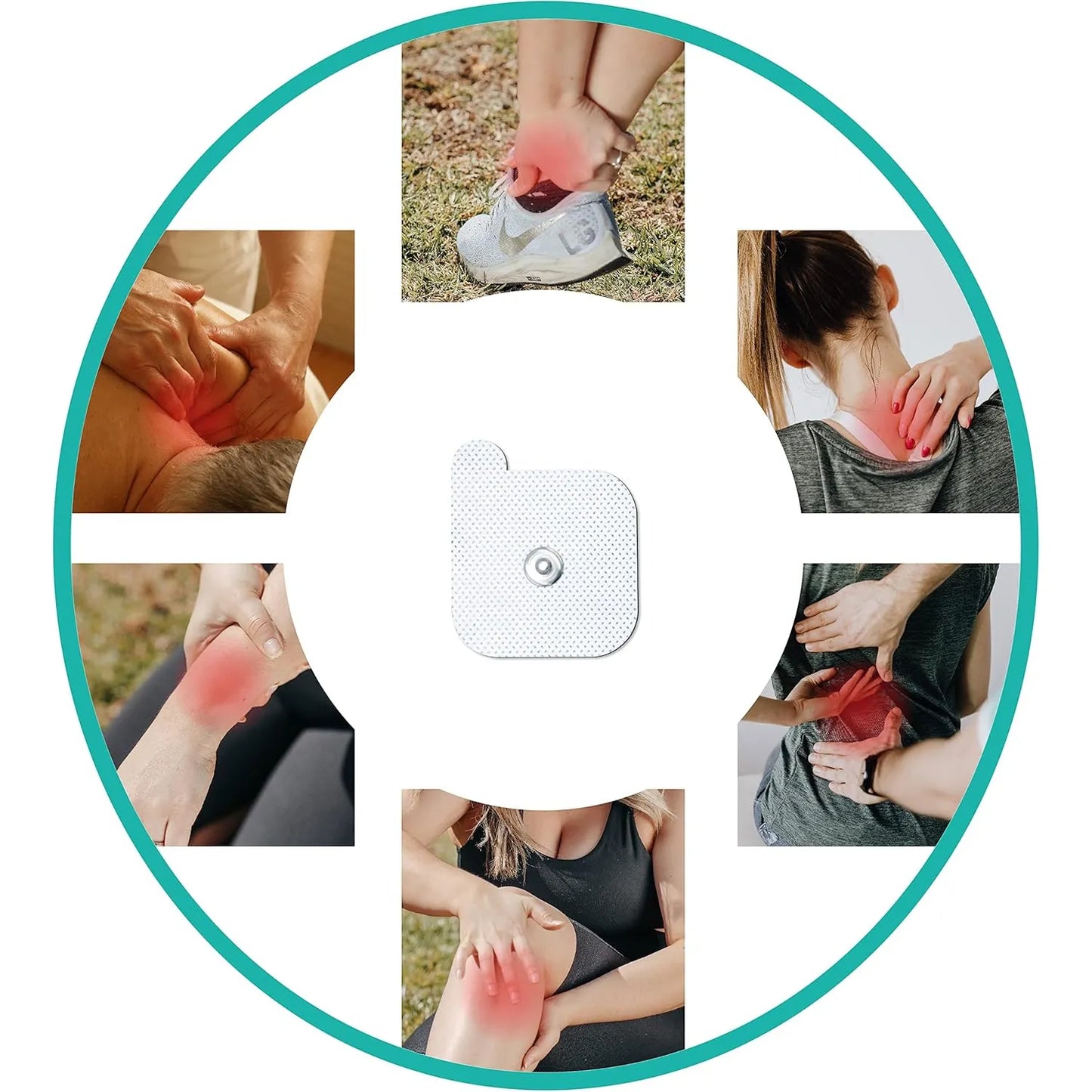Masajeador Electroestimulador Almohadillas Reutilizables Com