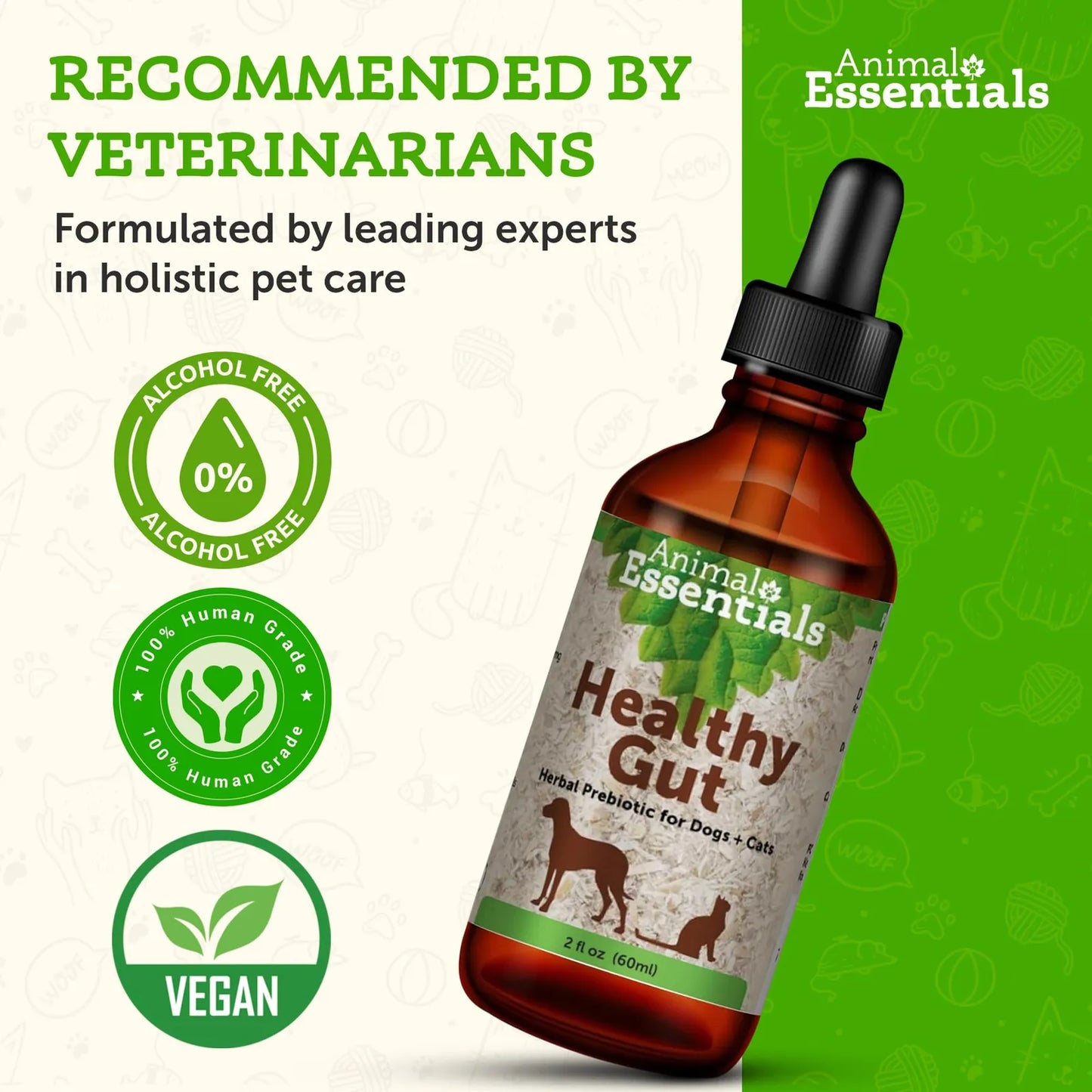 Prebiótico Herbal Salud Intestinal Para Perros Y Gatos Mezcla Orgánica Veterinario