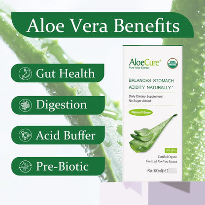 Jugo Organico De Aloe Vera USDA 330 Ml Digestión Saludable Y Sistema Inmunologico