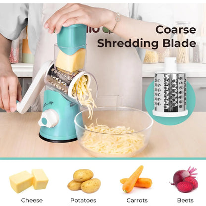 Rallador De Queso Rotativo X Home Con Base De Succion 3 Cuchillas Incluidas