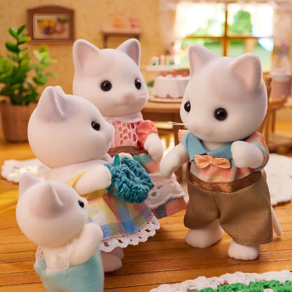 Calico Critters Latte Cat Family Sylvanian Amigos Peluches Para Niños Creatividad Y Diversión