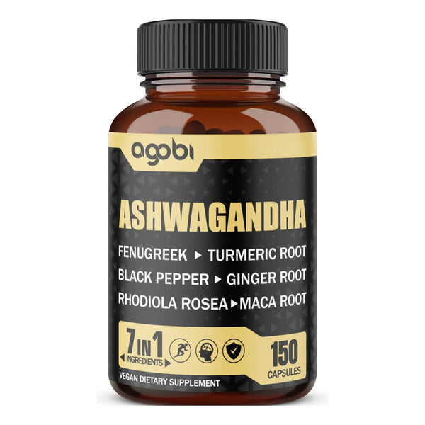 Cápsulas De Ashwagandha Con 7 Ingredientes Herbales 8050 Mg Mezcla Potente Para Energía Y Sueño