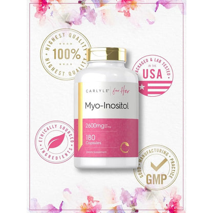 Carlyle Myo-inositol 2600mg 180 Cápsulas Suplemento Natural - Imagen 6