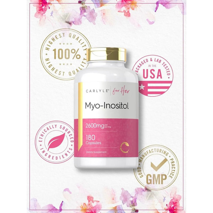 Carlyle Myo-inositol 2600mg 180 Cápsulas Suplemento Natural - Imagen 6