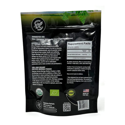 Polvo De Hoja De Moringa Cruda Orgánica Superalimento Natural Con Aminoácidos Y Omega 3