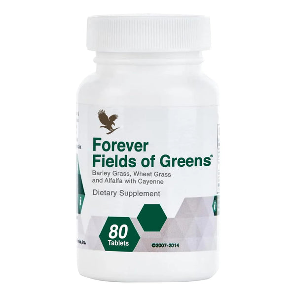 Forever Fields Of Greens Suplemento Superalimenticio Verde Con Hierba De Cebada Pasto De Trigo Y Alfalfa 80 Tabletas